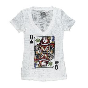 Kill Your Culture Queen of Concentrates Women's Gray Burnout T-Shirt Front View