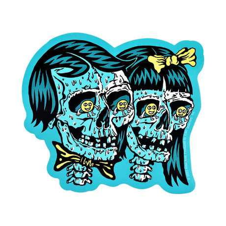 Killer Acid Die Cut Vinyl Sticker featuring a quirky 'Happy Couple' design, size 5" x 4.5", vibrant colors