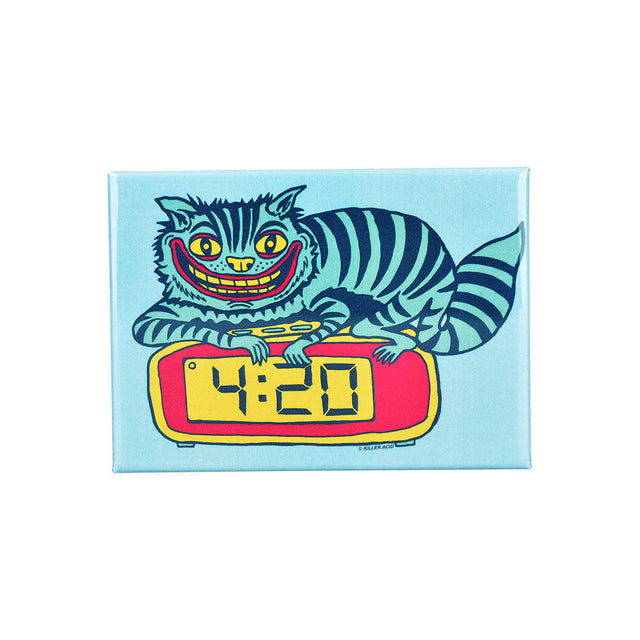Killer Acid Magnet featuring a whimsical 420 Cat design, 3.5" x 2.5", perfect for home decor
