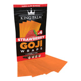 King Palm Goji Wraps & Filter Tips 4-pack, Strawberry Flavor, Front View on White Background