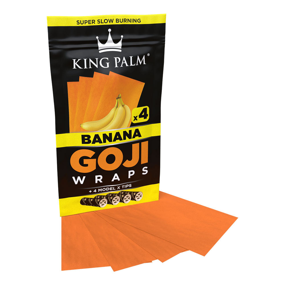 King Palm Goji Wraps with Banana Flavor - 4 Pack Front View with Filter Tips