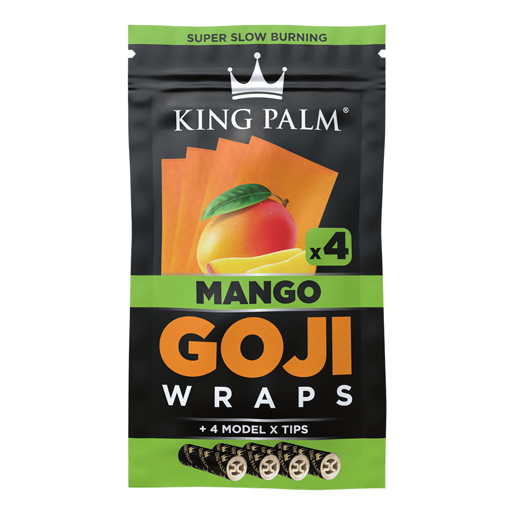 King Palm Mango Goji Wraps with Filter Tips, 4-Pack Display Front View