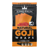 King Palm Goji Wraps with Filter Tips, 4-Pack Display, Super Slow Burning, Front View