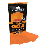 King Palm Natural Goji Wraps and Filter Tips, 4-pack displayed with orange wraps fanned out