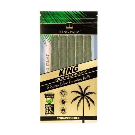 King Palm 5-Pack King Size Pre-Rolled Cones Display Box Front View