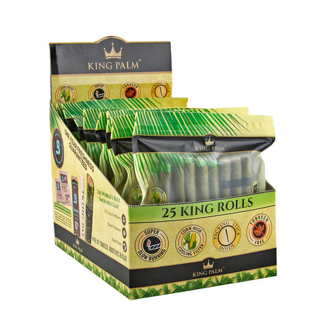King Palm King Size Pre-Roll Wraps 8-Pack display box with humidity control seals