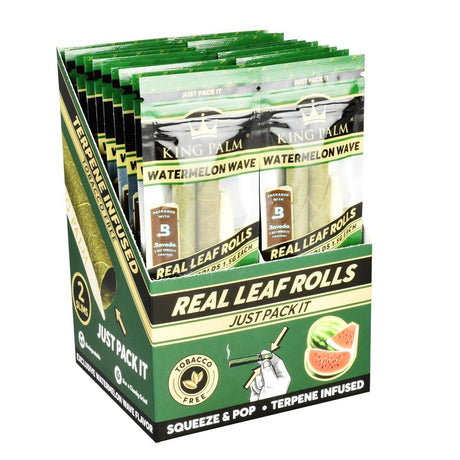 King Palm Slim Pre-Roll Wraps 15 Pack, Watermelon Wave flavor, front view on white background