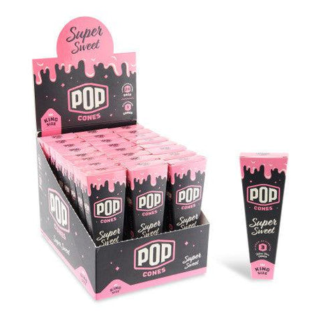 Pop Cones King Size Unbleached 3pk Cones - 24ct Display