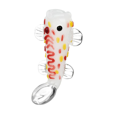 Koi Smile Glass Pipe - 4.25" Borosilicate Hand Pipe with Fun Koi Design - Front View