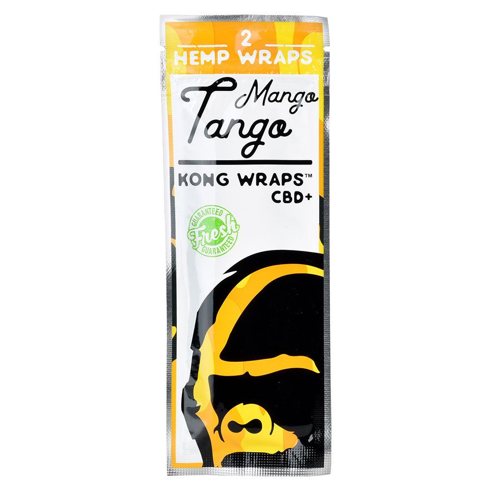 Kong Organic Hemp Wraps 2-Pack, Mango Tango Flavor, Front View on White Background