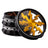 Kozo Lightning 2.5 inch grinder with a black body and gold lightning design, clear window lid tilted open