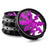 Kozo Lightning 2.5 inch grinder with a black body and purple lightning design, clear window lid tilted open