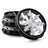 Kozo Lightning 2.5 inch grinder with a black body and silver lightning design, clear window lid tilted open