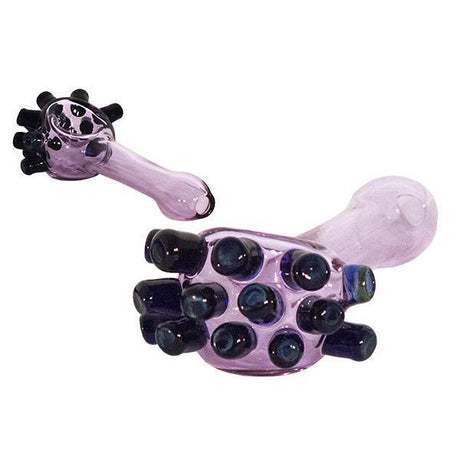Kraken Spoon Pipe in Pink, Portable 3.5" Borosilicate Glass, Novelty Sea Monster Design, Top View