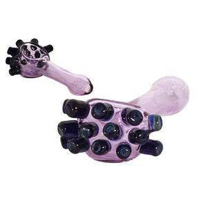 Kraken Spoon Pipe in Pink, Portable 3.5" Borosilicate Glass, Novelty Sea Monster Design, Top View