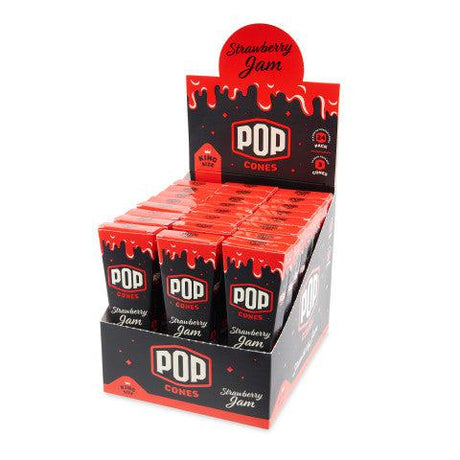 Pop Cones King Size Unbleached 3pk Cones - 24ct Display