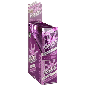 Kush Canadian Hemp Wraps Mixed Grape Flavor, 25 Pack Front View on White