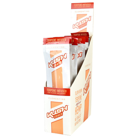 Kush Cones Terpene Infused Hemp Pre-rolled Cones in box, front view on white background