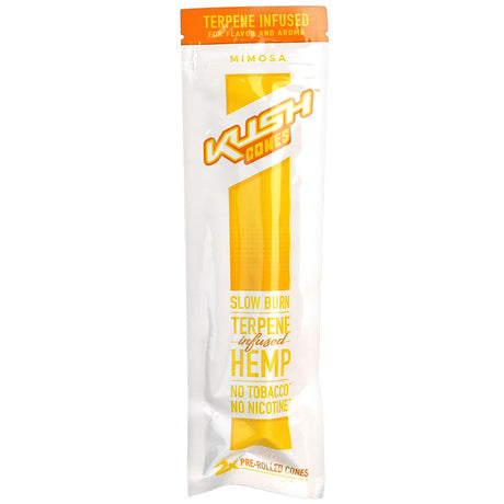 Kush Cones Terpene Infused Hemp Pre-rolled Cones in Mimosa Flavor, Front View on White Background