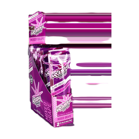 Kush Pre-Rolled Conical Herbal Wraps in Mixed Grape Flavor, Hemp Material, 15 Pack Display