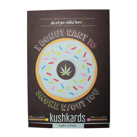 KushKards Donut Greeting Card with Match Striker, Front View, Fun & Novelty Design