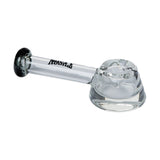 Tyson Dynamite Hand Pipe - Clear Borosilicate Glass with Side Carb - Side View