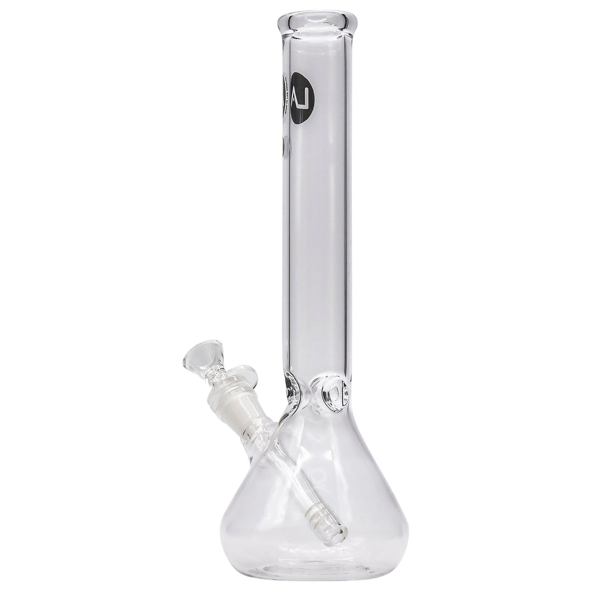 LA Pipes 12" Classic Beaker Bong made of Borosilicate Glass, front view on white background