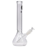 LA Pipes 12" Classic Beaker Bong, clear borosilicate glass, 38mm diameter, side view on white