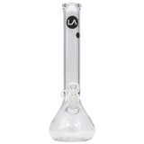 LA Pipes 12" Classic Beaker Bong in Borosilicate Glass, Front View with Clear Bowl