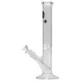 LA Pipes 12" Clear Straight Shot Bong with Borosilicate Glass, Front View on White Background