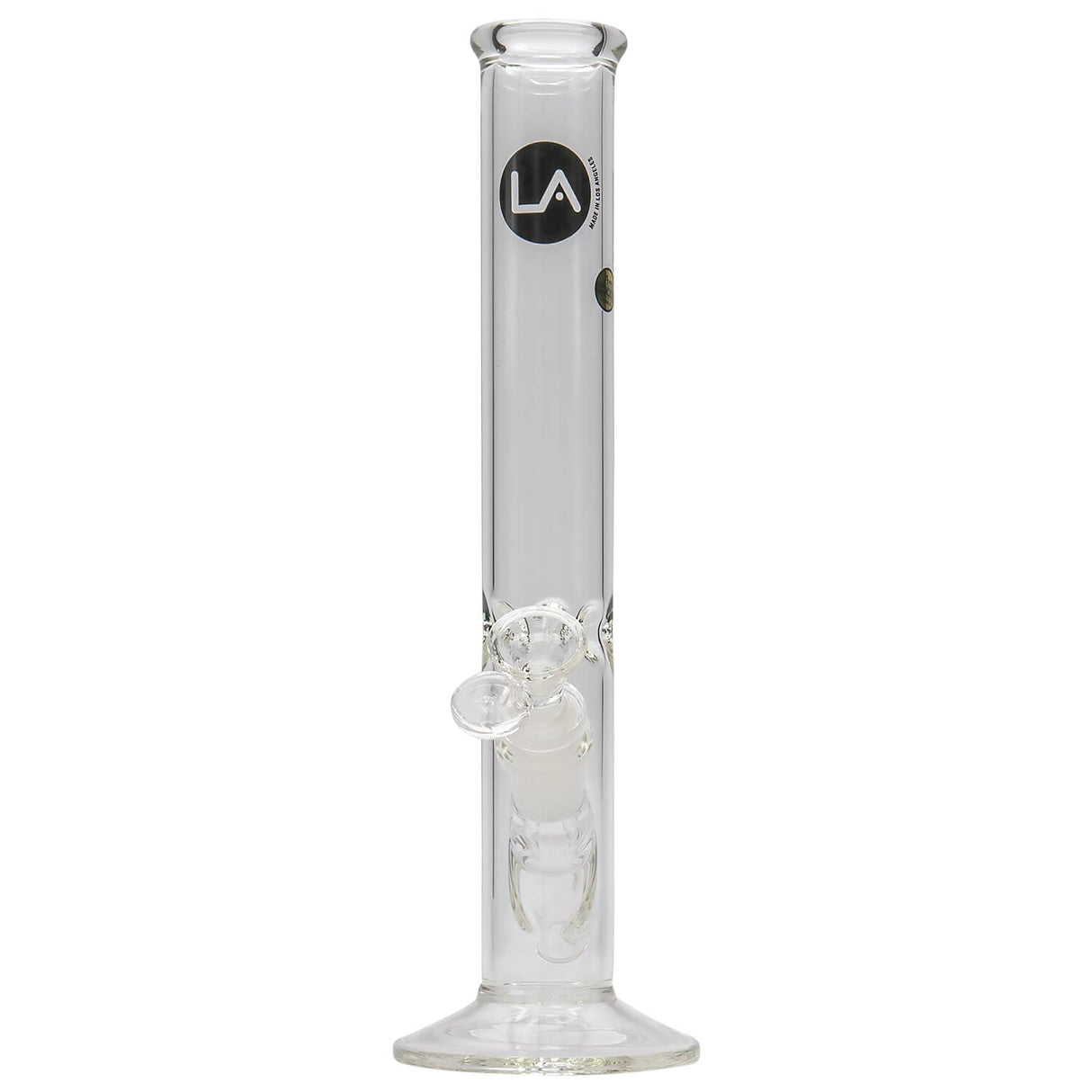 LA Pipes 12" Clear Straight Shot Bong with Borosilicate Glass, Front View