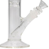 LA Pipes 12" Clear Straight Shot Bong with 14mm Female Joint - Close-up Side View