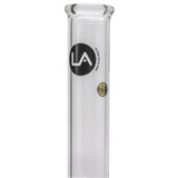 LA Pipes 12" Clear Straight Shot Bong with 38mm Diameter, Front View on White Background