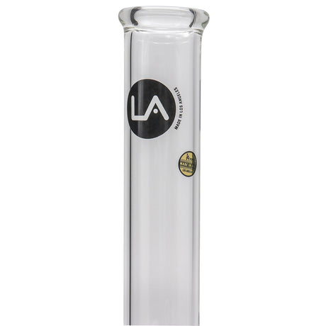 LA Pipes 12" Clear Straight Shot Bong, Borosilicate Glass, Front View on Seamless White Background