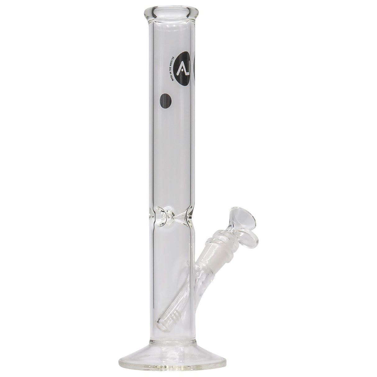 LA Pipes 12" Clear Straight Shot Bong with 14-14.5mm Female Joint - Front View