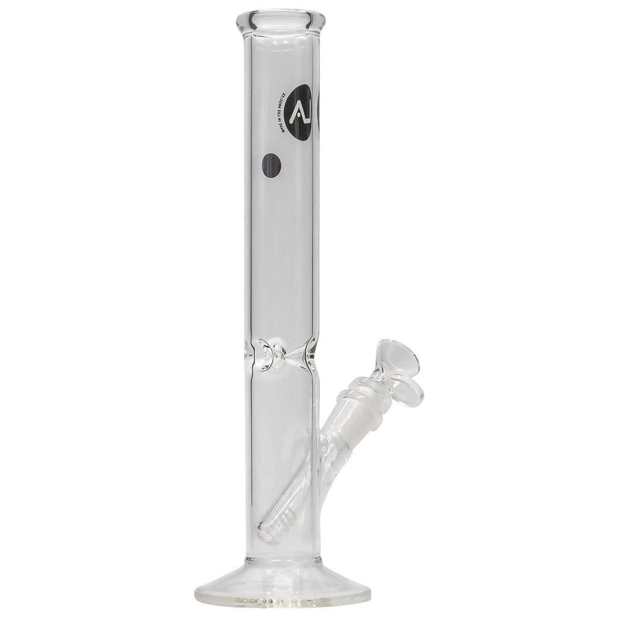 LA Pipes 12" Clear Straight Shot Bong in Borosilicate Glass with 14mm Female Joint - Front View