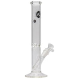 LA Pipes 12" Clear Straight Shot Bong in Borosilicate Glass with 14mm Female Joint - Front View