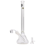 LA Pipes 14" Clear Beaker Water Pipe with Heavy Wall Glass, Front View on White Background