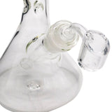 Close-up of LA Pipes 14" Clear Beaker Water Pipe with Thick Glass and Glass on Glass Joint