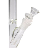 Close-up of LA Pipes 14" Slim Straight Glass Waterpipe with Clear Downstem and Bowl