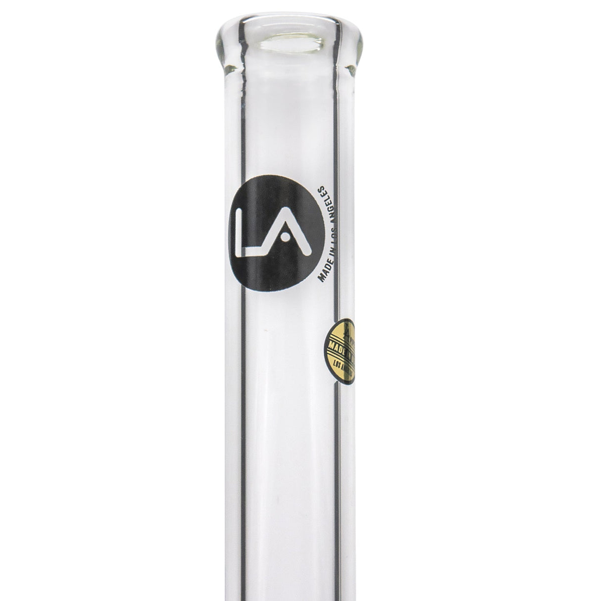 LA Pipes 14" Slim Straight Glass Waterpipe Front View on Seamless White Background