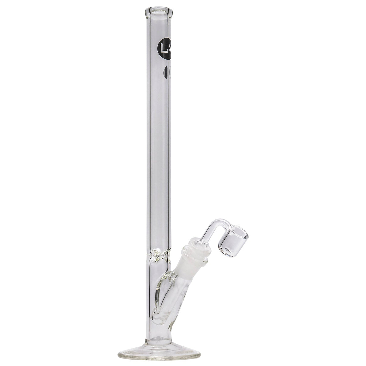 LA Pipes 14" Slim Straight Glass Waterpipe with 45 Degree Joint Angle, Side View