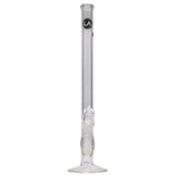 LA Pipes 14" Slim Straight Glass Waterpipe Front View with Clear Borosilicate Glass