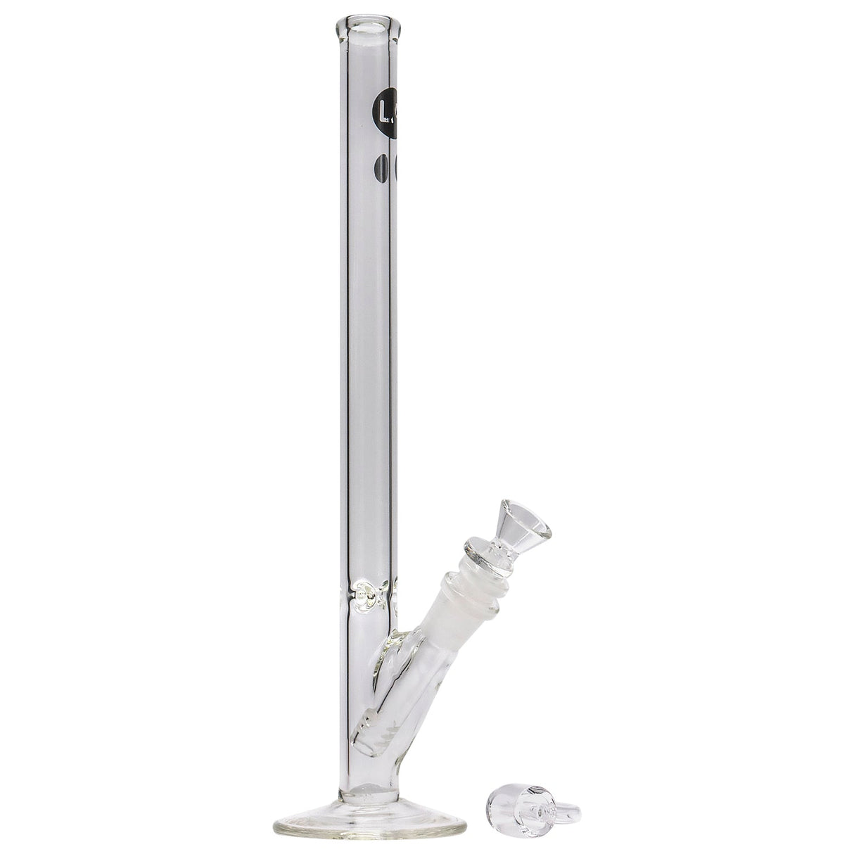 LA Pipes 14" Slim Straight Glass Waterpipe with 45 Degree Joint - Front View