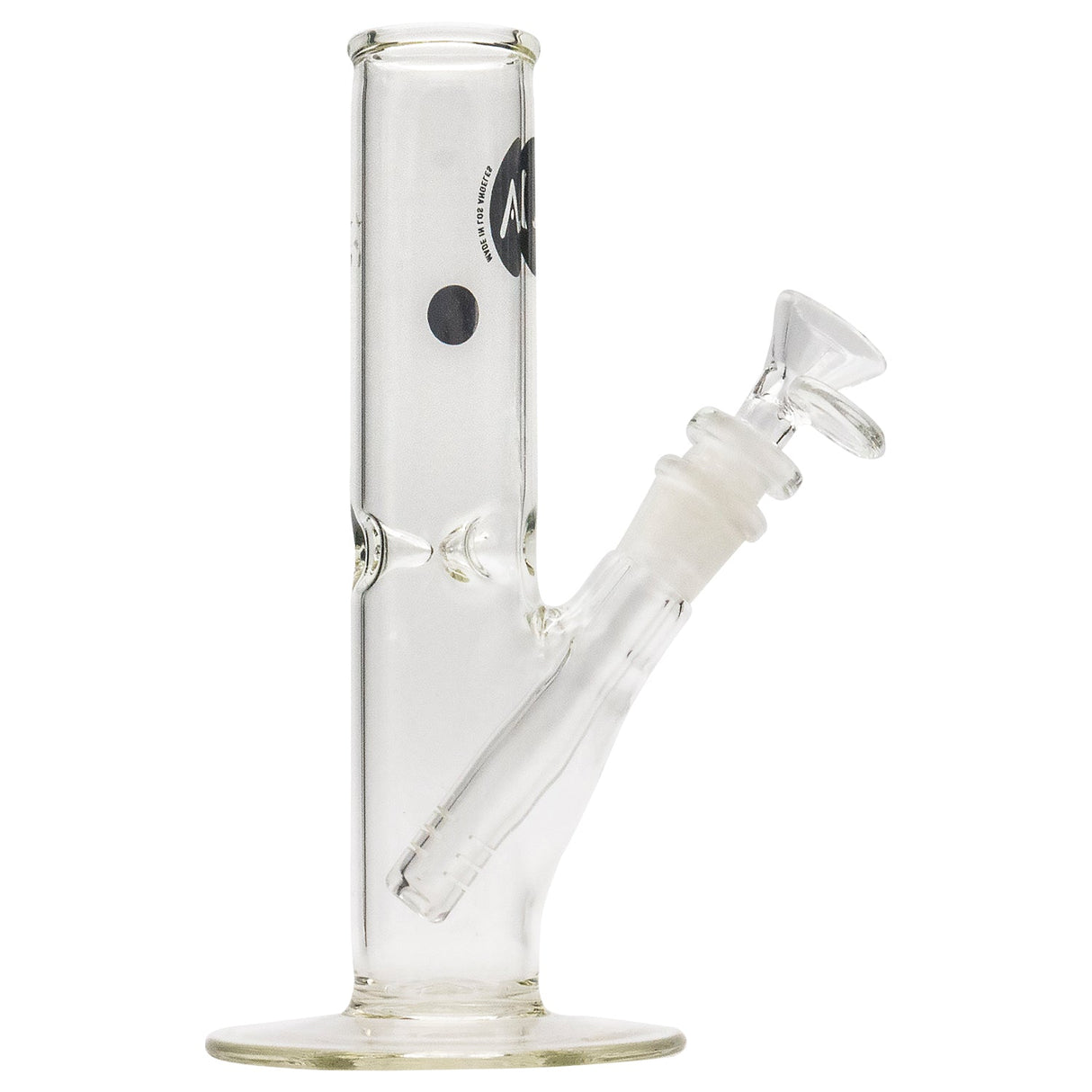 LA Pipes 8" Straight Bong with Ice Pinch, 45 Degree Joint, Front View on Seamless White