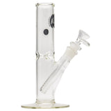LA Pipes 8" Straight Bong with Ice Pinch, 45 Degree Joint, Front View on Seamless White