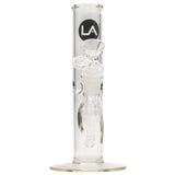 LA Pipes 8" Straight Bong with Ice Pinch, 34mm Borosilicate Glass, Front View on White Background