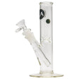 LA Pipes 8" Straight Bong with Ice Pinch, 45 Degree Joint, Borosilicate Glass, Front View