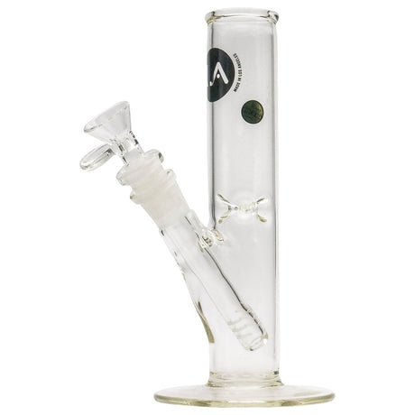 LA Pipes 8" Straight Bong with Ice Pinch, 45 Degree Joint, Borosilicate Glass, Front View