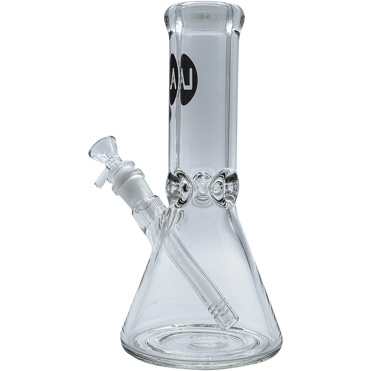 LA Pipes "Agent Stout" 9mm Thick Beaker Bong, Front View with Clear Borosilicate Glass
